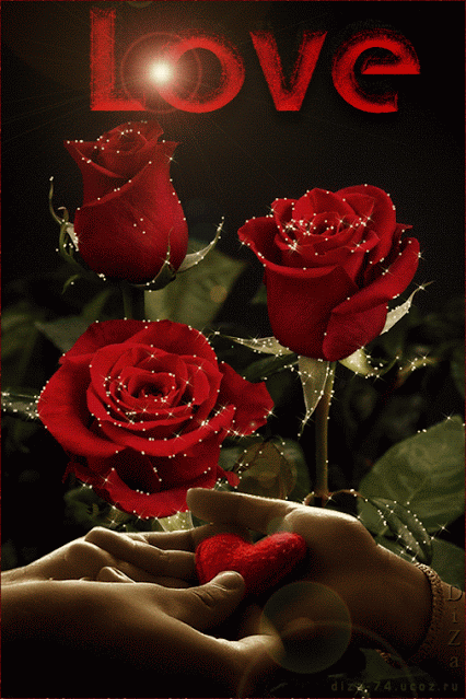 Розы с надписью LOVE