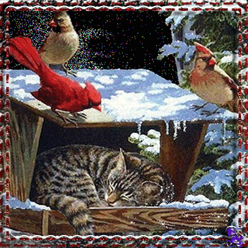 Картинка зима с животными