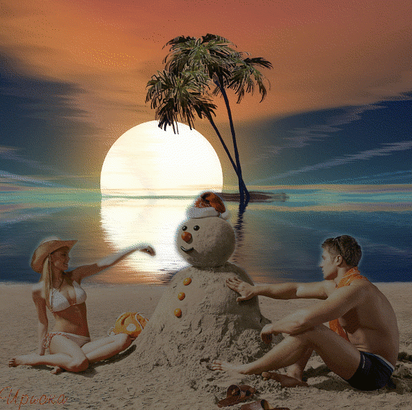 Снеговик из песка