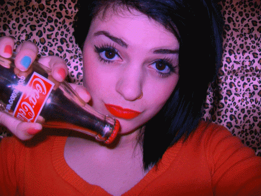 GIF, девочка, Coca-Cola