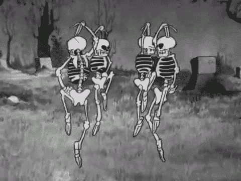 Gif скелеты, танец
