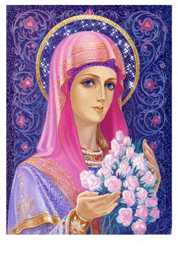 Святая Дева Мария с цветами