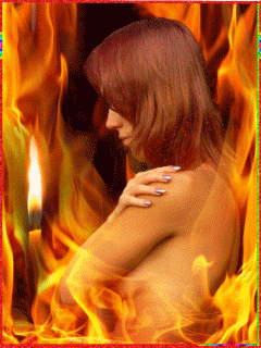 Фото девушки в огне 240x320