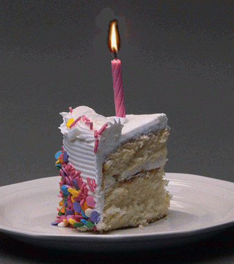 Анимация торт со свечой