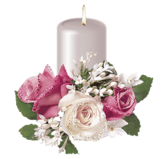 Анимированная свеча и цветы