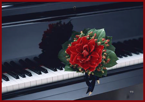Цветок на пианино