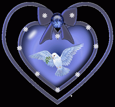 Анимация сердца с белым голубем