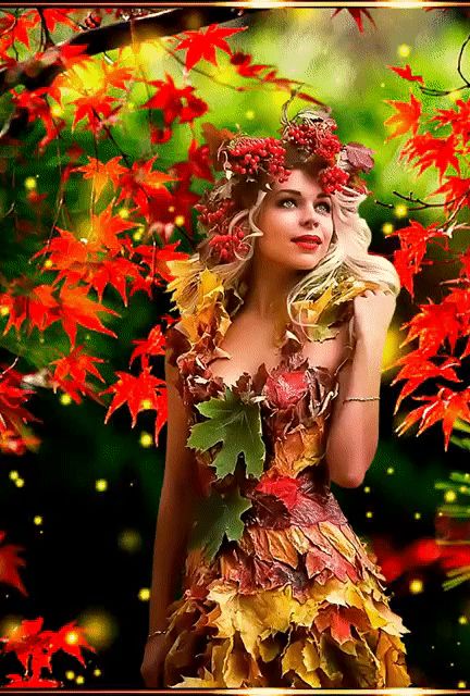 Осень в платье из кленовых листьев