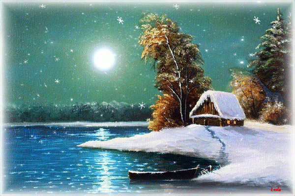 Картина зимний пейзаж