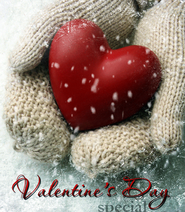 Сердце в руках, снег, Valentines Day