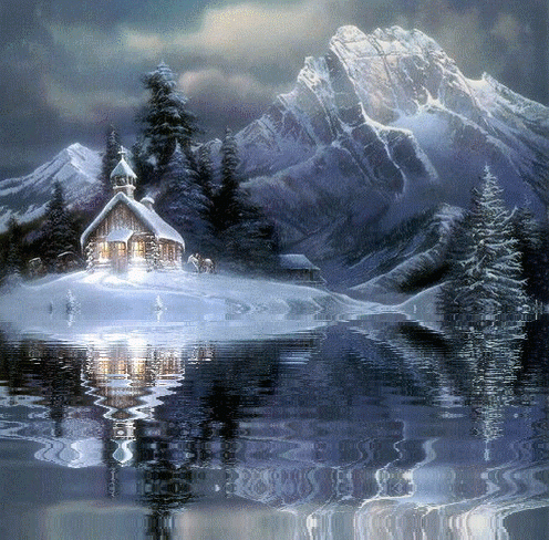 Зимний пейзаж с водой