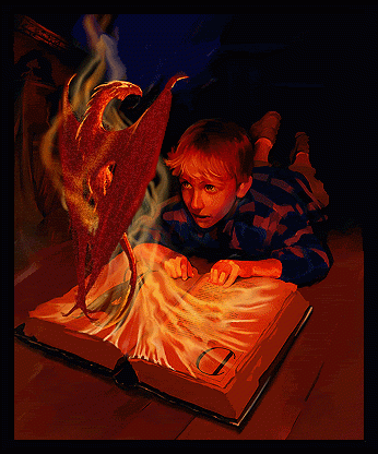 Книга, дракон, мальчик
