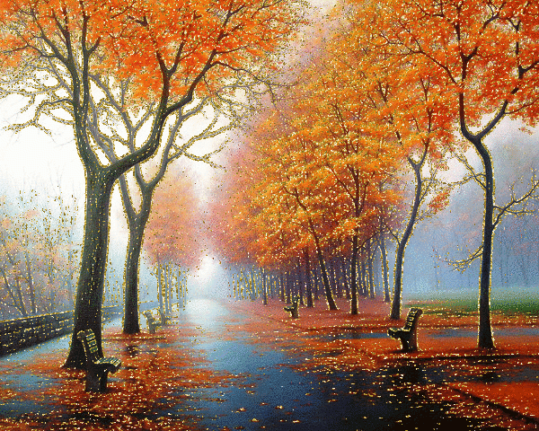 Осенний парк, картина