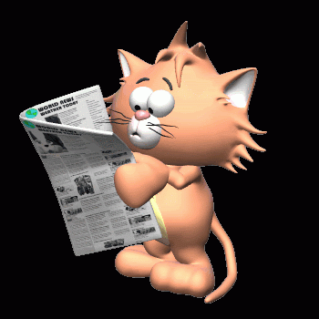 Кот с газетой