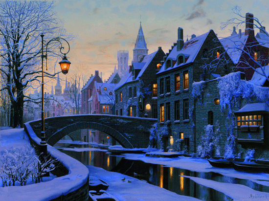 Зимний ночной город