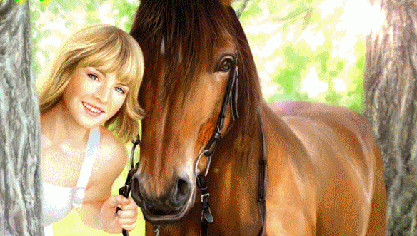 Картинка девушка с лошадью