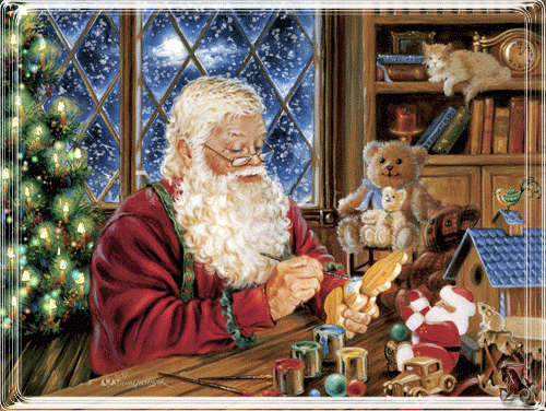 Санта Клаус готовит подарки