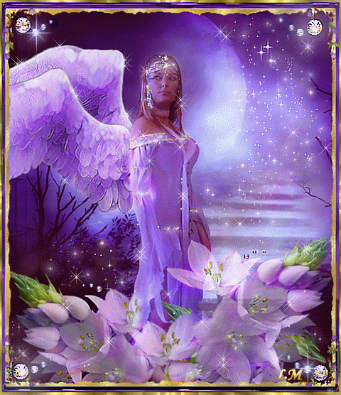 Фиолетовая девушка ангел
