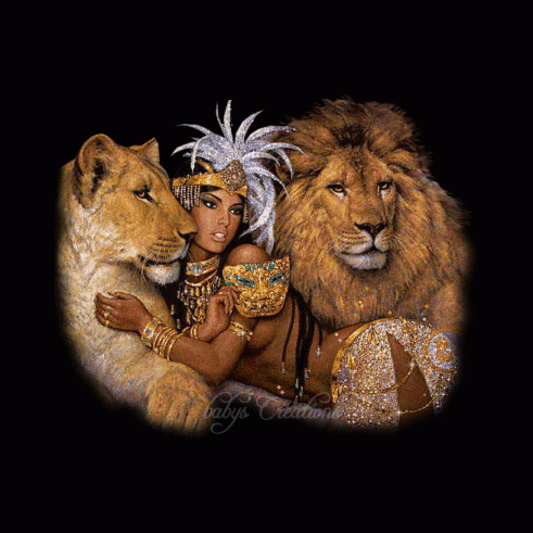 Девушка со львами