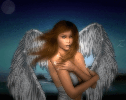 Девченка с белыми крыльями