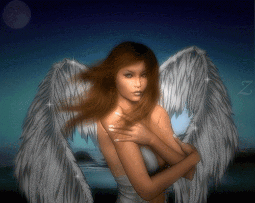 Девченка с белыми крыльями