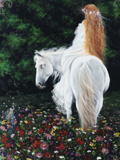 Девушка на белом коне