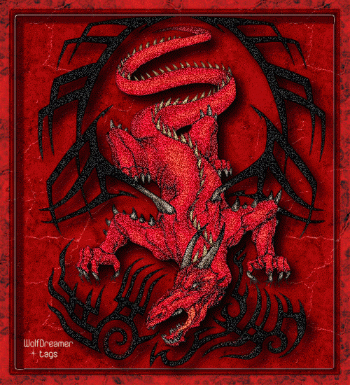 Красный дракон анимированный