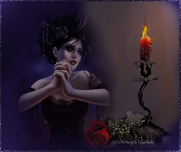 Девушка, цветок и свеча на фото