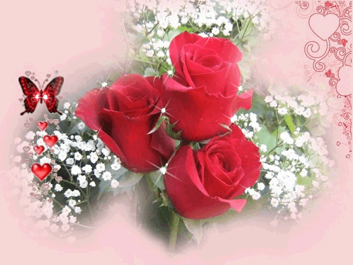 Прикольные розы с сердечками